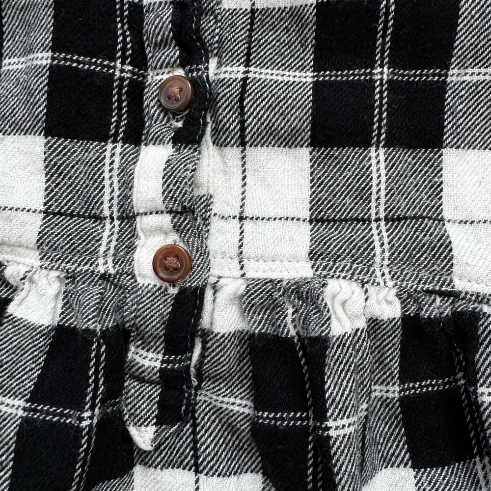 Old Navy Black & White Checkered Shirt  Dress Toddler Buffalo Plaid Dress 2T